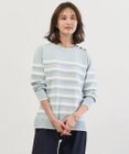J.PRESS LADIES L Cotton Polyester カラーボーダー ニット
