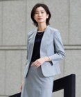 J.PRESS LADIES 【セットアップ対応・洗える・撥水・防汚】コットンFITTYシャーク ノーカラー ジャケット