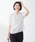 J.PRESS LADIES 【洗える・イージーケア】スパンローンランダムドット ブラウス