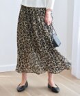 ANY L 【ウエストゴム】レオパードプリーツスカート