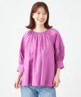 SHARE PARK LADIES コットンサテンランタンスリーブブラウス