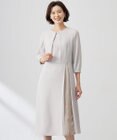 J.PRESS LADIES S 【洗える】ストレッチバックサテンジョーゼット Aライン ワンピース