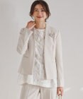 23区 L 【セットアップ対応/洗える】トリアセダブルジョーゼット ノーカラー ジャケット