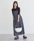 earth music&ecology シャーリングラメチェックキャミワンピース