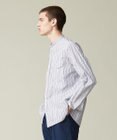 J.PRESS MEN ポプリンマルチストライプ バンドカラーシャツ