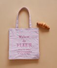 Maison de FLEUR ブランドロゴ刺繍ギンガムスクエアトート