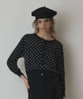 GRACE CONTINENTAL ドットフロッキーニットカーディガン
