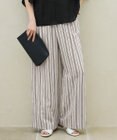 自由区 【セットアップ対応】リネンビスコースストライプドロスト パンツ