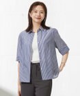 J.PRESS LADIES 【洗える】ウォッシャブルストライプ シャツカラー ブラウス