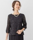 自由区 【洗える】フラワーコードレース ペプラムブラウス