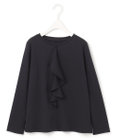 ICB 【洗える】シャイニースムース ドレープフリルカットソー