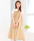 Feroux 【洗える】レイヤード風 ギャザーワンピース