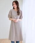 Tiaclasse L 【洗える】ギャザーランタンスリーブワンピース