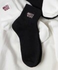 WEGO デザインロゴ刺繍アンクル底パイルソックス