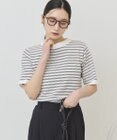 AMERICAN HOLIC ボーダーハーフスリーブニットプルオーバー