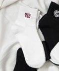 WEGO デザインロゴ刺繍アンクル底パイルソックス