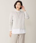 J.PRESS LADIES L 【WEB限定カラーあり・洗える】CLEAR COTTON BLEND サイドスリット ニット