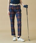 23区GOLF フレンチシックなスタイリングに！【WOMEN】チェック柄 テーパードパンツ