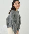 earth music&ecology パール＆ケーブルニットプルオーバー