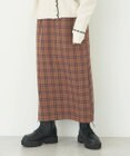 earth music&ecology チェックナロースカート