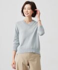 【洗える】GIMA COTTON ミックスカラー Vネック ニット