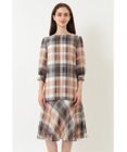 DAKS ビッグトランスチェックシフォンワンピース