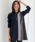 Tiaclasse L 配色ワッフル切替ニットチュニック