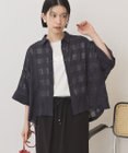 AMERICAN HOLIC シアーチェックショート丈シャツ