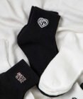 WEGO デザインロゴ刺繍アンクル底パイルソックス