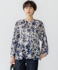 23区 【洗える】ニュアンスフラワー プリント ブラウス