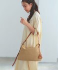 TOPKAPI 【Breath TOPKAPI】レザーコンビ 雑材風 シンプル ショルダーバッグ チャーム付き