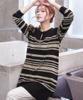 Tiaclasse 【洗える】キーネックボーダーニットチュニック