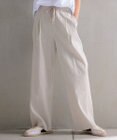 23区 【洗える】リネンレーヨンストレッチ ドロスト パンツ