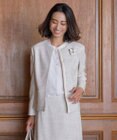 J.PRESS LADIES ライトツイードストレッチ ノーカラー ジャケット