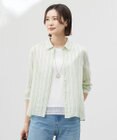 J.PRESS LADIES S 【洗える】ランダムストライプ シアー シャツカラー カットソー