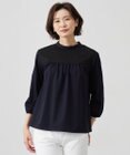 J.PRESS LADIES L 【洗える】プレーティングジャージー モックネックカットソー