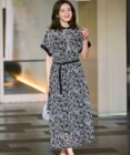 23区 L 【一部店舗限定/速乾性/洗える】モノトーンプリント ワンピース