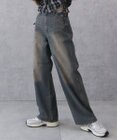 WEGO 【新色追加/美脚/XSSMLサイズ展開】ストレートデニムパンツ