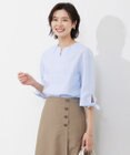 J.PRESS LADIES 【洗える・吸水】 BEZピンチェック キーネック ブラウス