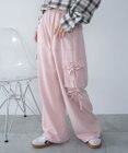 WEGO 【ウエストゴム】リボンカーゴスウェットパンツ