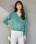 ICB 【WEB限定カラーあり・洗える】ペーパーブレンドシャインニット Vネックプルオーバー