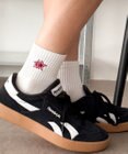 WEGO モチーフ刺繍アンクル底パイルソックス