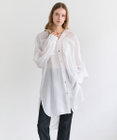 BEIGE， PAULINE / リネンヴィスコースオーバーサイズロングシャツ