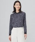 J.PRESS LADIES 【洗える】スパンウェーブフラワープリント ブラウス