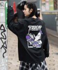 WEGO 【ユニセックス着用ITEM】別注VISIONゴーストスケーターグラフィックT（LS）