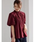 Te chichi スタンドフリル5分袖シャーリングブラウス