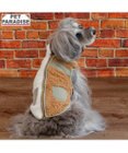 PET PARADISE ペットパラダイス 切替え 背開き ジップアップ ベスト 《ブラウン》 小型犬