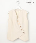 23区 【エステータ】ウールリネン アシンメトリーボタン ベスト