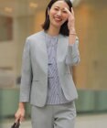 J.PRESS LADIES S 【セットアップ対応・人気素材】コットンFITTY ノーカラー ジャケット
