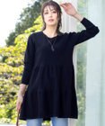 Tiaclasse L 【洗える】大人華やぐ2段ティアードニットチュニック
